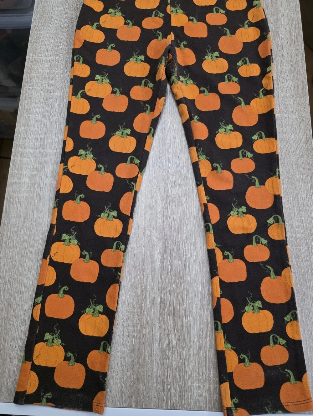 Gymboree Orange Pumpkin Print Leggings on Brown Size 10